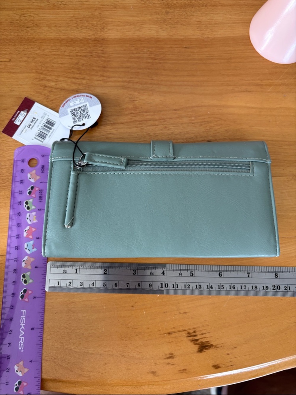 Mundi Sage Green Faux Leather Clutch Wallet RFID Protection Tri-Fold NEW` - Picture 5 of 7